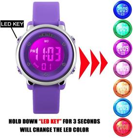 img 1 attached to ⌚ Waterproof Digital Stopwatch Wristwatch for Girls - Function Girls' Watches