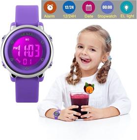 img 3 attached to ⌚ Waterproof Digital Stopwatch Wristwatch for Girls - Function Girls' Watches