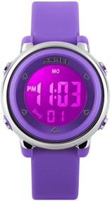 img 4 attached to ⌚ Waterproof Digital Stopwatch Wristwatch for Girls - Function Girls' Watches