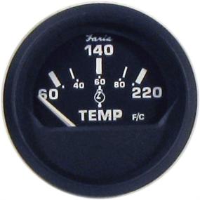 img 1 attached to 🌡️ FARIA BEEDE 12819 Euro Cylinder Head Temperature Gauge with Sender - 60-220°F Range, 2" Size, Black