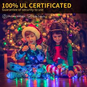 img 2 attached to 🎄 QУWIN Водонепроницаемые наружные светодиодные рождественские гирлянды, сертифицированные UL, 8 режимов, розетка от конца к концу, внутренние и наружные феерические огни для рождественской елки, патио, свадьбы, вечеринки - 115 футов многоцветные.