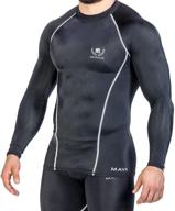 mava sports men's compression long sleeve top: baselayer for ultimate fitness, running, and gym workouts logo