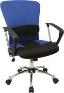 enhance workplace comfort with the flash furniture mid-back blue mesh swivel task office chair – adjustable lumbar support & arms logo