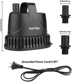 img 3 attached to 💦 NO.17 Submersible Water Pump: Ultra-Quiet Pond Pump for Garden Fountain, Aquarium, and Pond