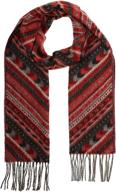 🧣 stay stylish with accessories first zigzag scarf - trendy women's acrylic woven scarf with twisted fringes logo
