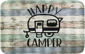 img 4 attached to 🏕️ Happy Camper Non-Slip Doormat Bath Mat, Entrance Rug - 16x24 inches for Front Door, Kitchen Floor, Bath Tub, and Bedroom