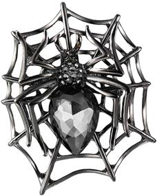 img 4 attached to 🕷️ Шпилька-брошь с паутиной и паучком на Хэллоуин: XGALBLA с кристаллами ринестоун - создайте стильно зловещий образ!