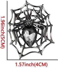 img 3 attached to 🕷️ Halloween Spider Web Teardrop Spider Brooch Pin: XGALBLA Rhinestone Crystals - Get Spookily Stylish!