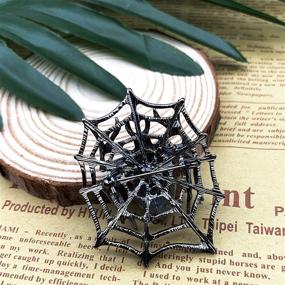 img 1 attached to 🕷️ Halloween Spider Web Teardrop Spider Brooch Pin: XGALBLA Rhinestone Crystals - Get Spookily Stylish!
