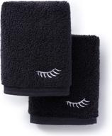 🧼 supima cotton makeup remover washcloth set by laguna beach textile co - 2 hotel quality makeup removal towels - plush, 730 gsm - 12” x 12” - black dusk logo