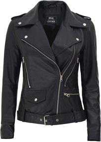 img 4 attached to Blingsoul Leather Hoodie Jacket 1311804 Women's Clothing