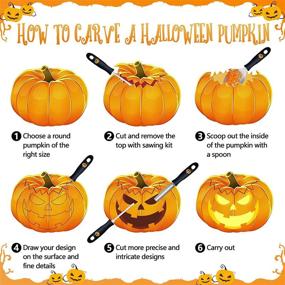 img 1 attached to 🎃 High-Quality Stainless Steel Pumpkin Carving Tools Kit with Carrying Case - 10 Pack, Perfect for Halloween Decorations