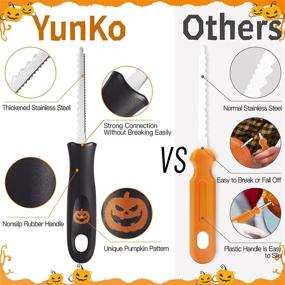 img 2 attached to 🎃 High-Quality Stainless Steel Pumpkin Carving Tools Kit with Carrying Case - 10 Pack, Perfect for Halloween Decorations