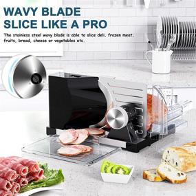 img 2 attached to 🥩 DOBBOR Foldable Electric Meat Slicer Machine for Home Use, Adjustable Slice Thickness from 0-18mm, Removable Stainless Steel Blade, Detachable Design, Safe Child Lock Protection – Black