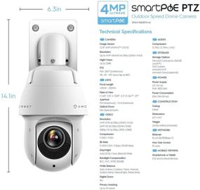 img 2 attached to 📷 Amcrest UltraHD 4MP Уличная PTZ POE + IP-камера с панорамированием, наклоном и масштабированием, моторизованным оптическим 25-кратным зумом, искусственным интеллектом для обнаружения людей и транспортных средств, ночная видимость до 328 футов, расширенная POE + (802.3at),скоростная купольная камера безопасности - IP4M-1063EW-AI