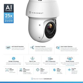 img 3 attached to 📷 Amcrest UltraHD 4MP Outdoor PTZ POE+ IP Camera with Pan Tilt Zoom, Motorized Optical 25x Zoom, AI-Powered People and Vehicle Detection, 328ft Night Vision, Enhanced POE+ (802.3at) Security Speed Dome - IP4M-1063EW-AI