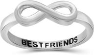 💍 personalized infinity sterling silver friendship ring for women - ideal for sisters, best friends, engagement, wedding, promise, eternity knot symbol band logo