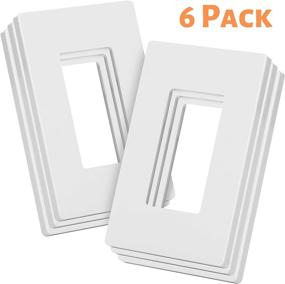 img 3 attached to 🔌 Bates - Decorative Screwless Switch Plate Covers, 1-Gang Wall Plates, White - 6 Pack, Electrical Outlet Cover Plates, Switch Cover Plates, Wall Switch Covers