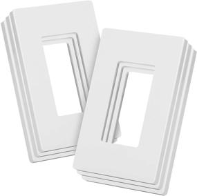 img 4 attached to 🔌 Bates - Decorative Screwless Switch Plate Covers, 1-Gang Wall Plates, White - 6 Pack, Electrical Outlet Cover Plates, Switch Cover Plates, Wall Switch Covers
