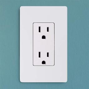 img 1 attached to 🔌 Bates - Decorative Screwless Switch Plate Covers, 1-Gang Wall Plates, White - 6 Pack, Electrical Outlet Cover Plates, Switch Cover Plates, Wall Switch Covers