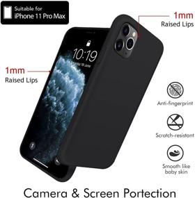 img 2 attached to 📱 Ouxul iPhone 11 Pro Max Case: Slim Silicone Case with Microfiber Lining - Black (6.5 Inch)