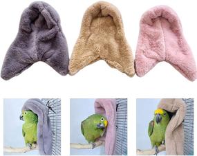 img 2 attached to 🐦 Cozy and Colorful: Corner Fleece Bird Blanket and Hanging Cuddle Nest, Ideal Warmth and Comfort for Parakeets, Cockatiels, and Lovebirds