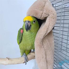 img 1 attached to 🐦 Cozy and Colorful: Corner Fleece Bird Blanket and Hanging Cuddle Nest, Ideal Warmth and Comfort for Parakeets, Cockatiels, and Lovebirds