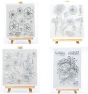 🌸 joyful home 4pcs/set flower series clear stamp: perfect for card making, scrapbooking, and decoration logo