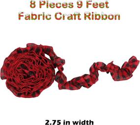 img 2 attached to Plaid Christmas Tree Garland: Rustic Craft Ribbon for Christmas Crafts Decoration, Floral Bows, 9 Feet (Black and Red, 8 Rolls)