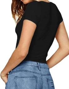 img 2 attached to 👚 Stylish and Comfortable: MANGOPOP Women's Round Neck Short Sleeve T Shirts Basic Bodysuits for Every Occasion