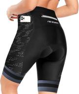 comfortable women's bike shorts with 4d gel padding, pockets, and wide waistband – ideal for cycling, spinning, and biking logo