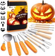 🎃 d-fantix professional stainless steel pumpkin carving kit – 13 piece set with stencils and carrying case - ideal for sculpting jack-o-lanterns halloween decorations diy logo