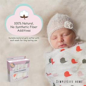 img 1 attached to SimplyLife Home Swaddle Blankets for Girls: Soft Breathable Muslin Cotton Baby Wrap, Adjustable & Perfect for Receiving