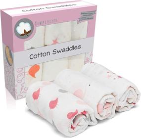 img 4 attached to SimplyLife Home Swaddle Blankets for Girls: Soft Breathable Muslin Cotton Baby Wrap, Adjustable & Perfect for Receiving