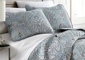 img 3 attached to 🛏️ Pure Melody Collection: High-Quality, Soft, Wrinkle &amp; Fade Resistant, Easy Care, King/California King Oversized Quilt Cover Set with 1 Quilt Set and 2 Shams in Aqua