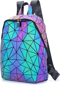 img 4 attached to 🎒 Eye-catching Geometric Backpacks: Holographic, Reflective, and Irredescent!