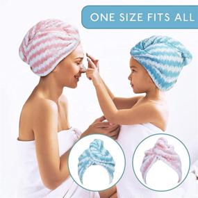 img 3 attached to Super Absorbent Hair Towel - 2 Pack Microfiber Turbans for Women, Quick-Dry Hair Drying Towels with Button Design - 10x26 Inches