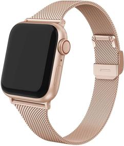 img 3 attached to 👉 SWEES Замена из узкой тонкой нержавеющей стали для iWatch Серия 7 6 5 4 3 2 1 SE Женские: Черный Шампанское Серебро Розовое Золото - 41мм 38мм 40мм 42мм 44мм 45мм Совместимо