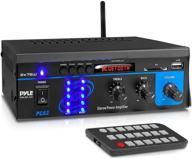 🔊 pyle pca3 - mini dual channel power amplifier system with led display - 2x75w stereo receiver box - for amplified speakers, cd player, theater via 3.5mm rca - ideal for studio and home use logo