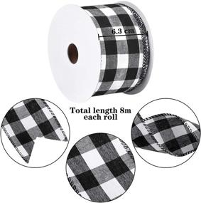 img 3 attached to URATOT 2 Rolls Christmas Plaid Burlap Ribbon – Ideal for Festive Gift Wrapping, Crafts, and Decorations