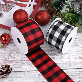 img 2 attached to URATOT 2 Rolls Christmas Plaid Burlap Ribbon – Ideal for Festive Gift Wrapping, Crafts, and Decorations