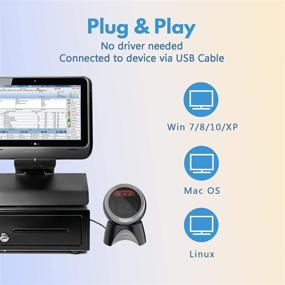 img 3 attached to 📷 NADAMOO 1D 2D QR Desktop Barcode Scanner: Omnidirectional Hands-Free USB Wired Reader for Supermarket, Library, and Retail Store + Automatic Image Sensing