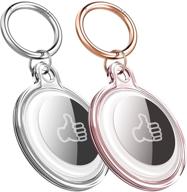 🔒 lelong airtags case compatible, 2-pack airtag cases cover with keychain, soft tpu full coverage holder for apple airtag(2021) logo