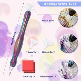 img 1 attached to 💎 Улучшите свой опыт бриллиантовой живописи с набором инструментов Rainbow Diamond Painting Pen and Accessories