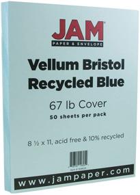 img 1 attached to ✉️ JAM PAPER Vellum Bristol 67lb Cardstock: High-Quality Blue Coverstock - 8.5 x 11 - 50 Sheets/Pack