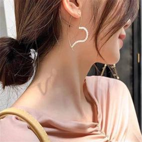 img 3 attached to 💍 Stainless Steel Pin Big Circle Loop Earrings for Women Girls: Large Hoop Dangle Earring with Black and White Pearl Jewelry