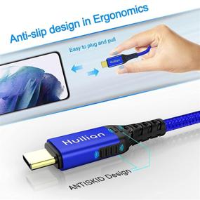 img 3 attached to 🔌 Качественный кабель Type C (2 шт.) для быстрой зарядки - USB-A к USB-C кабель передачи данных, скорость зарядки 3А - cовместим с Samsung Galaxy S20/10/9, Note10/9, LG V20/50 G8, Google Pixel и другими устройствами USB C - синего цвета, 3 фута.