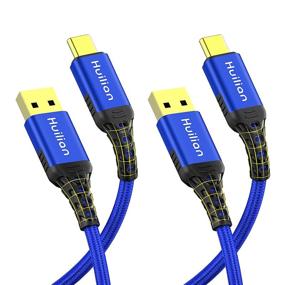 img 4 attached to 🔌 Качественный кабель Type C (2 шт.) для быстрой зарядки - USB-A к USB-C кабель передачи данных, скорость зарядки 3А - cовместим с Samsung Galaxy S20/10/9, Note10/9, LG V20/50 G8, Google Pixel и другими устройствами USB C - синего цвета, 3 фута.