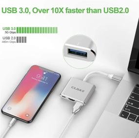 img 2 attached to 4K CLDAY USB-C to HDMI Adapter: Multiport Hub with HDMI, USB 3.0, and Fast Charging - MacBook/Google Pixelbook/Samsung Galaxy Compatible (Silver#)