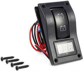 img 4 attached to 🚤 12V DC Marine Boat Rocker Switch Toggle with Voltmeter LED Dual Battery Test Panel ON-OFF-ON by Qiilu